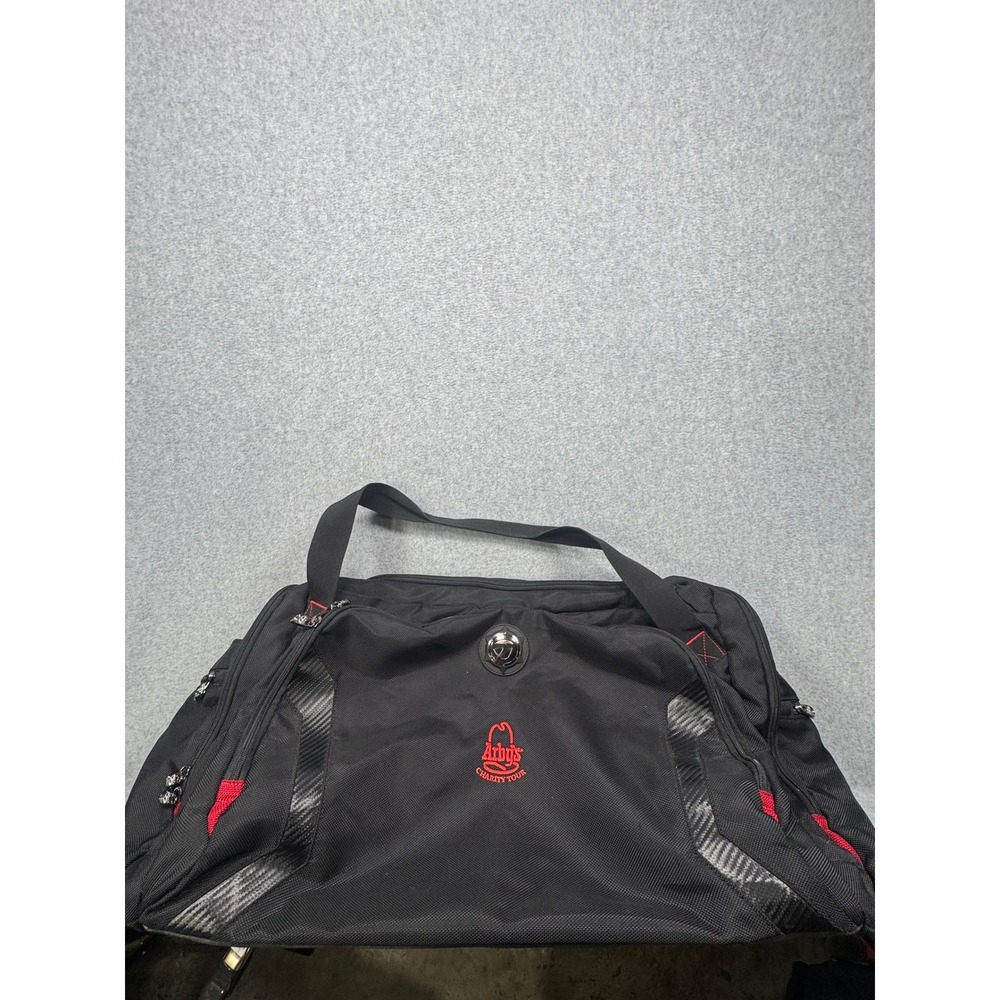 TaylorMade Arbys Charity Tour Golf Duffel Bag Black Red Carbon Fiber Accents
